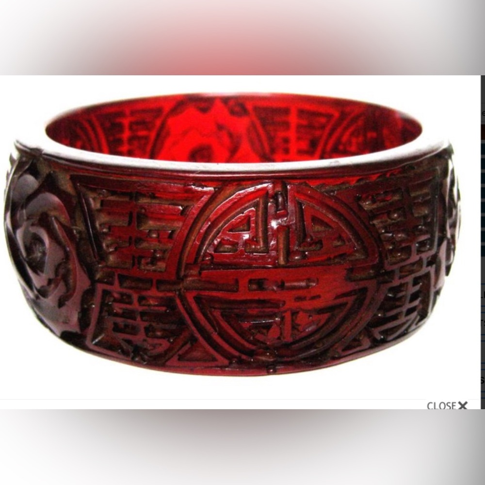 Antique Red Amber Bangle Bracelet
